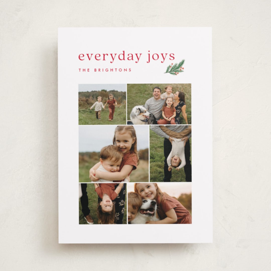 "Everyday joys" - Holiday Cards in Snow by Amy Kross - Front