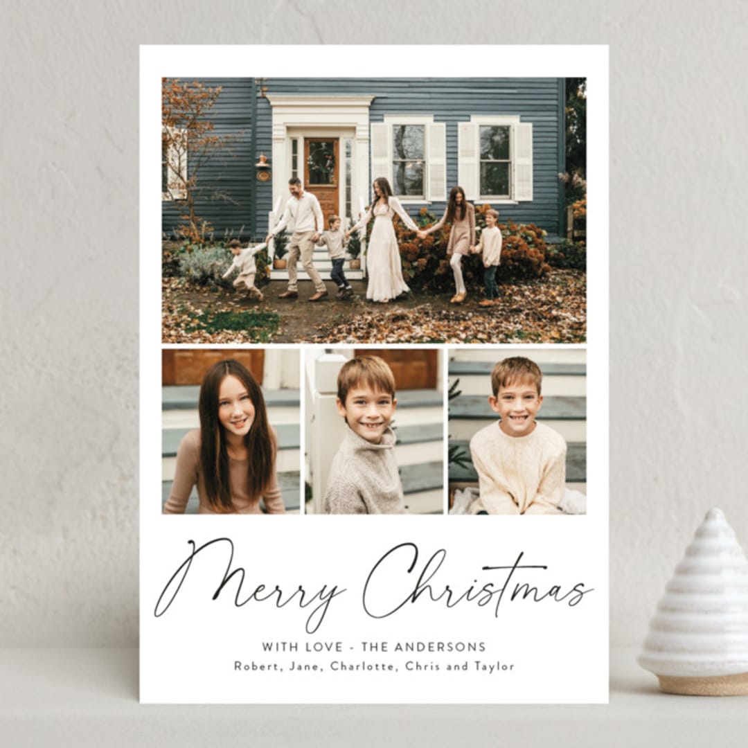 "natural handwriting" - Holiday Cards in Snow by Cass Loh - Front