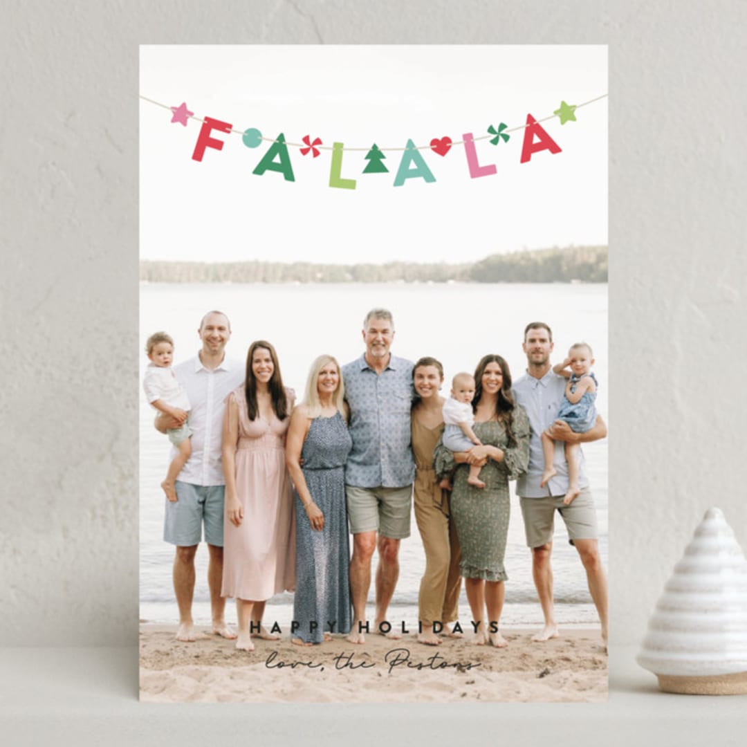 "Holiday Banner" - Holiday Cards in Baubles by Maria Alou - Front