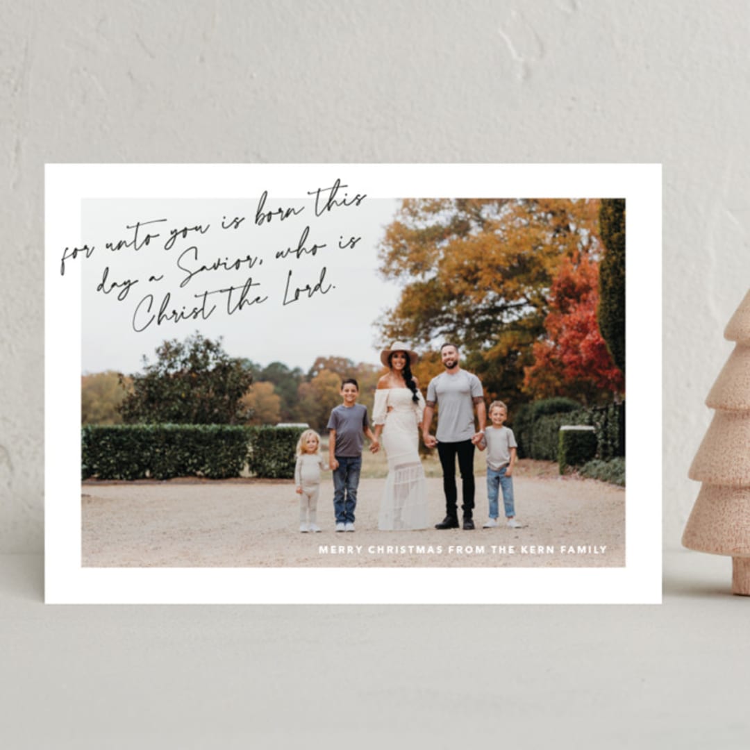 "A Savior is Born" - Holiday Cards in Snow by Liz Conley - Front