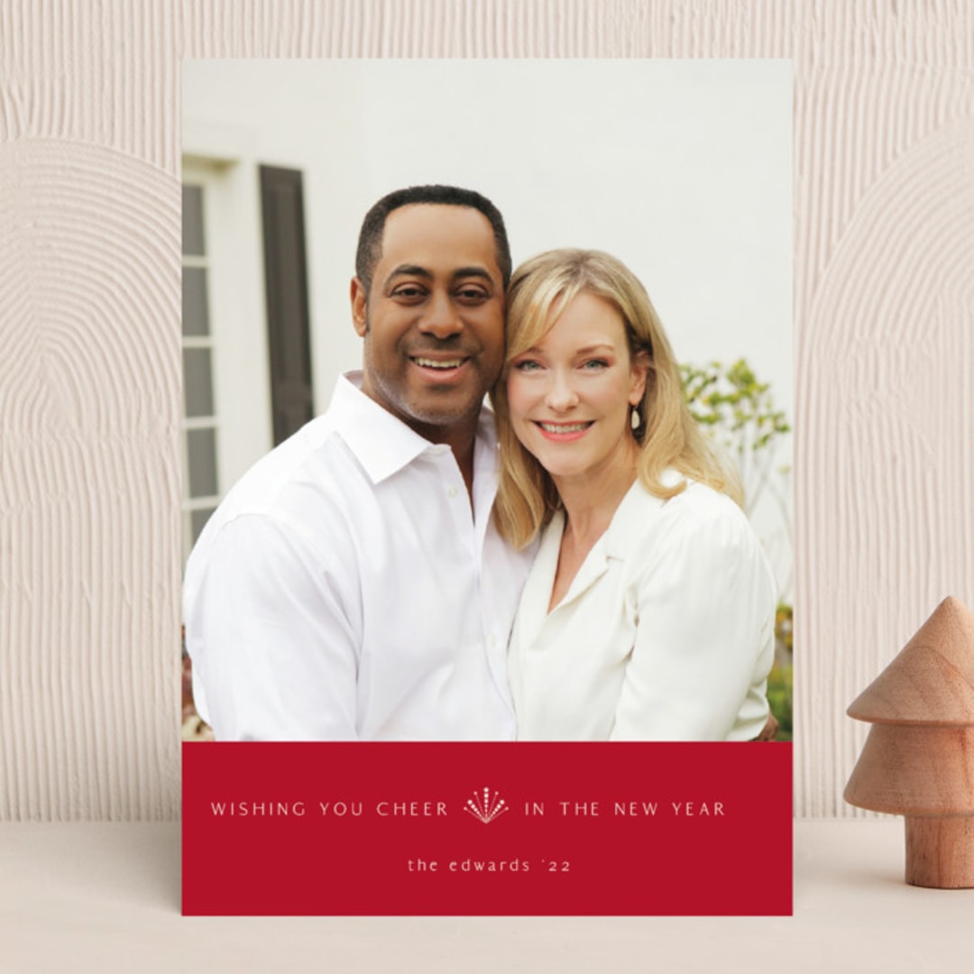 "Pure Joy To The World" - Holiday Cards in Cranberry by fatfatin - Front