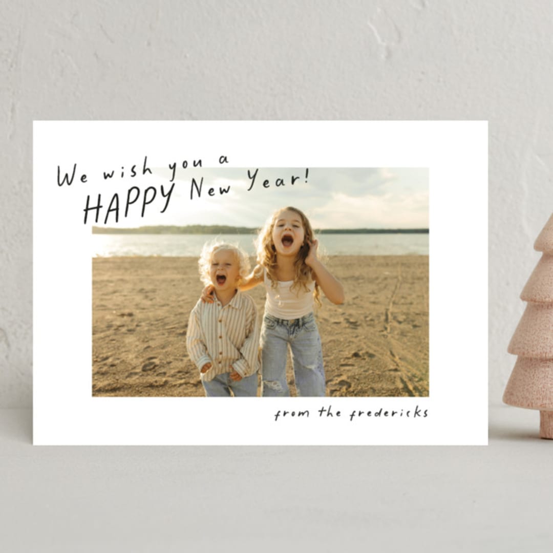 "Joyful Noise Playful Script" - Holiday Cards in Coal by Jackie Crawford - Front