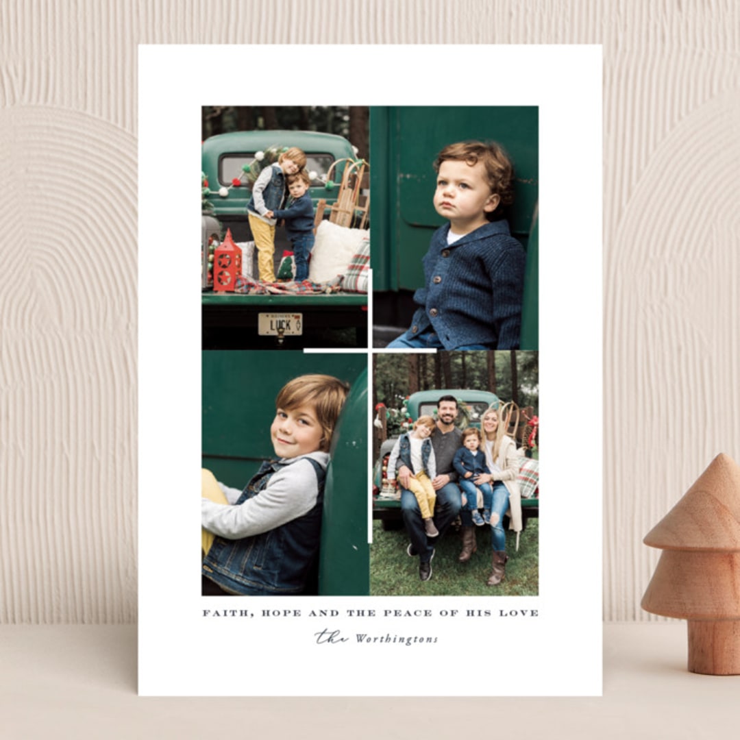 "A Minimalist Cross" - Holiday Cards in Pear by fatfatin - Front