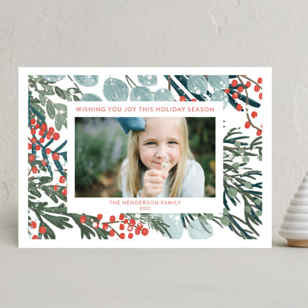 "Vintage Winterberry" - Holiday Cards in Gumdrop by Angel Walker - Front