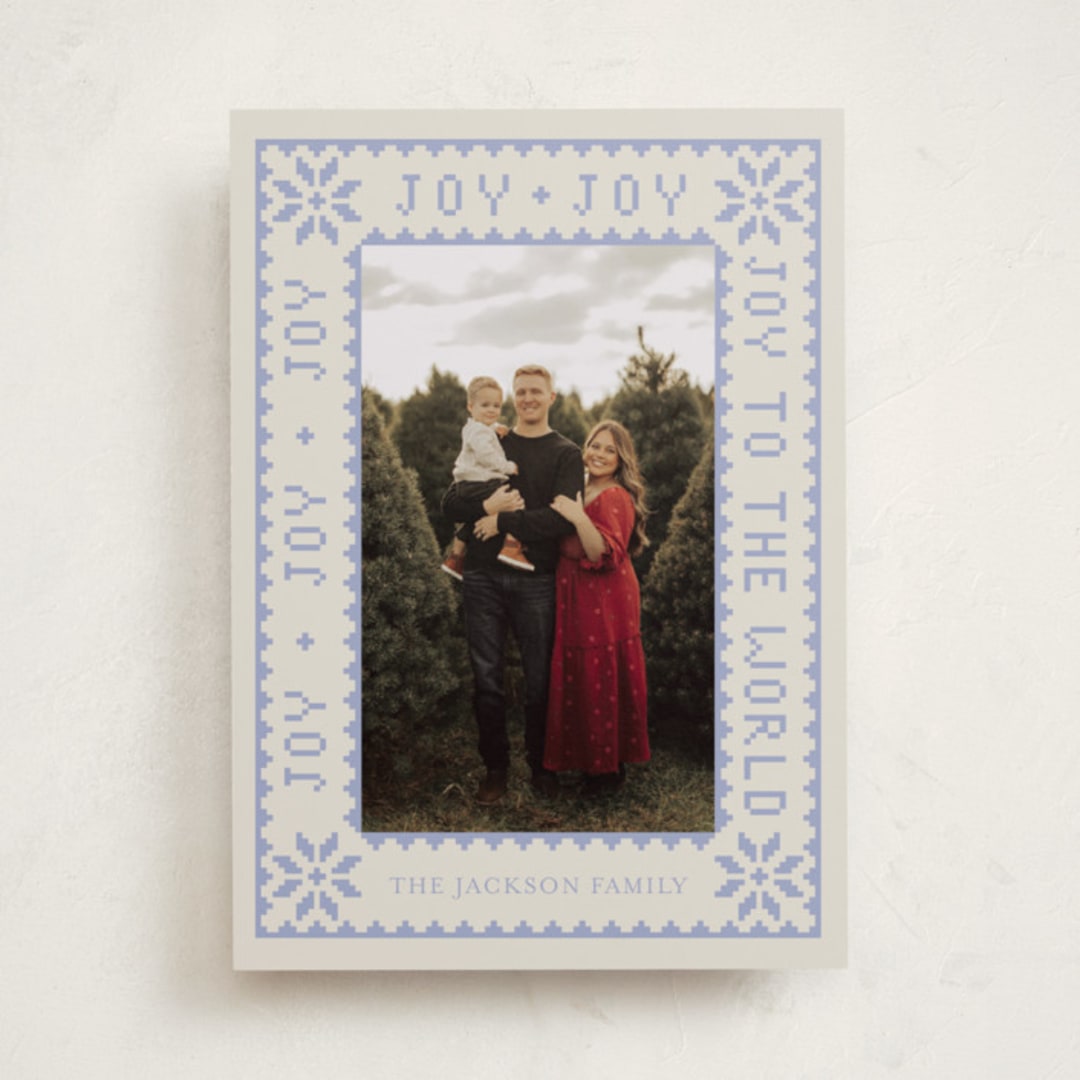 "Endless Joy" - Holiday Cards in Periwinkle by Annie Chan - Front