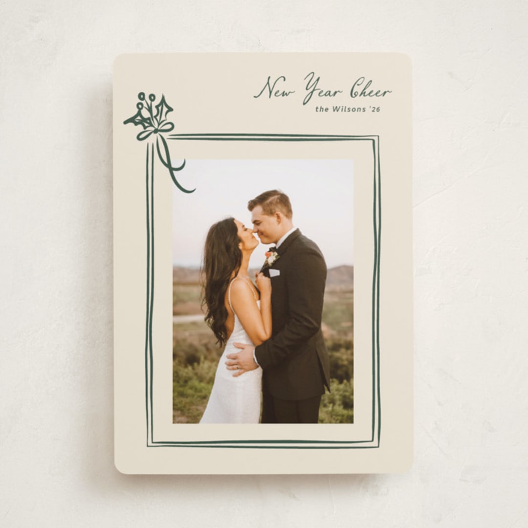 "Holly Sprig" - Holiday Cards in Pine by letterfix - Front