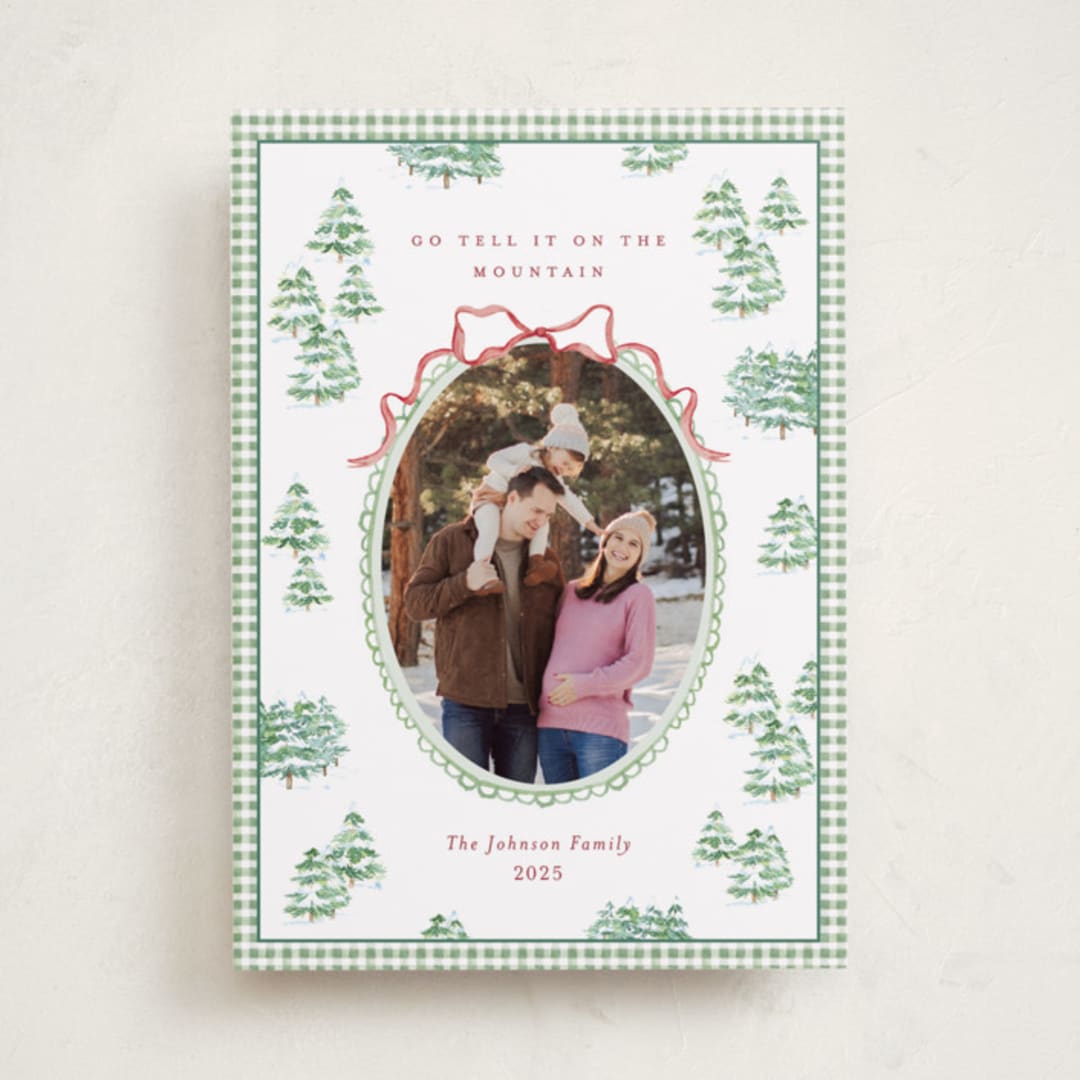"Alpine" - Holiday Cards in Pistachio by Bayberry Kate - Front