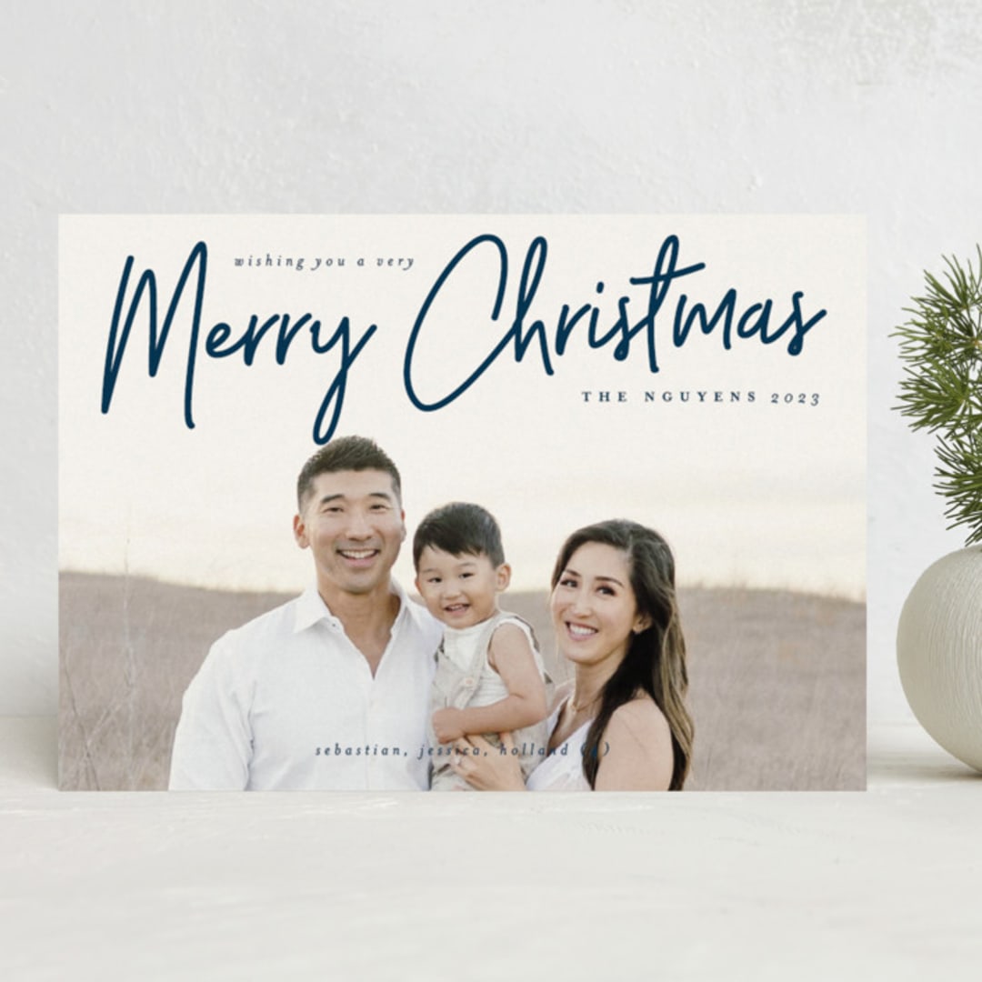 "A Signature Holiday" - Holiday Cards in Midnight by Liz Conley - Front