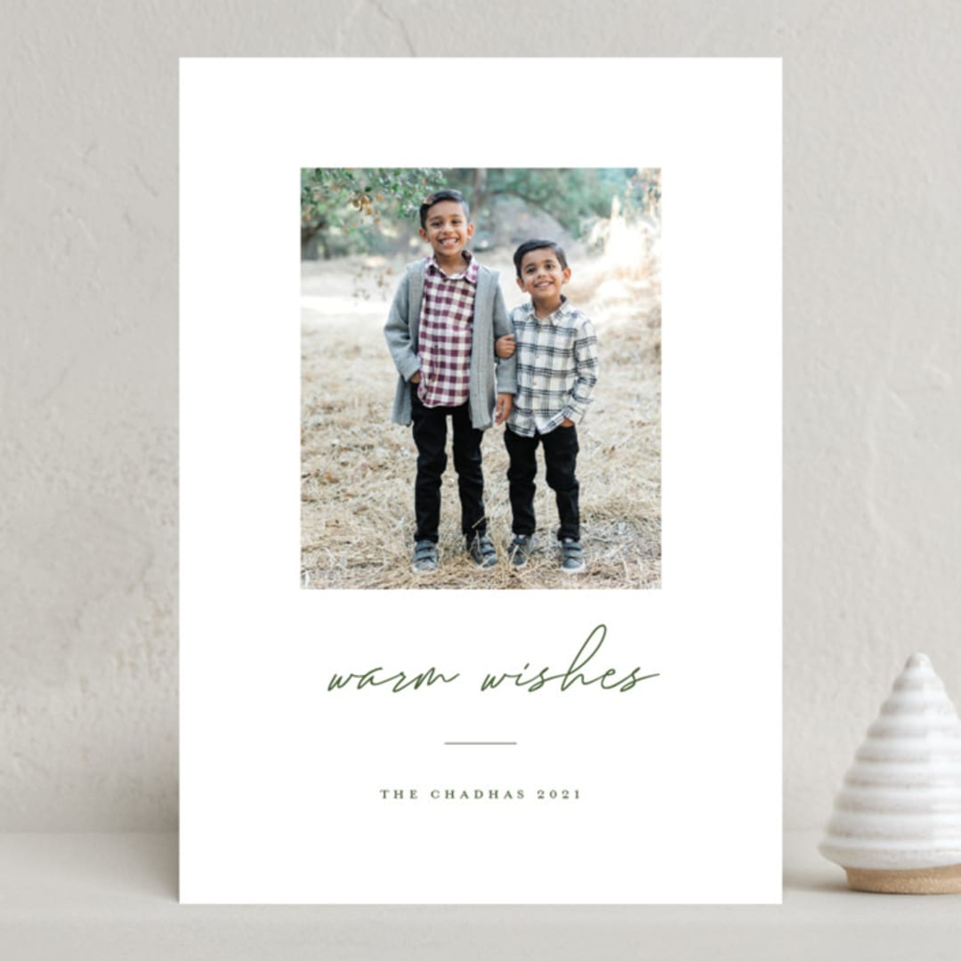 "warmwishes" - Holiday Cards in Wreath by Bethany McDonald - Front