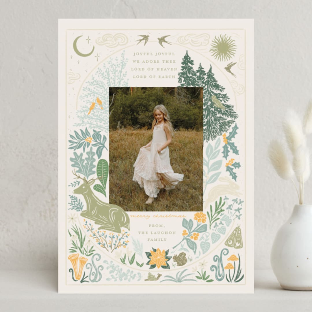 "Lord of Heaven Lord of Earth" - Holiday Cards in Butternut Squash by Shiny Penny Studio - Front