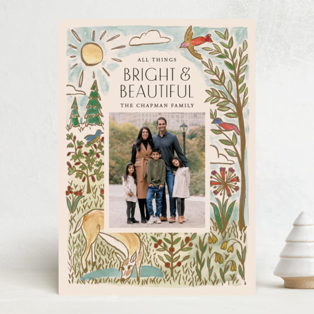 "All bright" - Holiday Cards in Eggnog by Amy Kross - Front