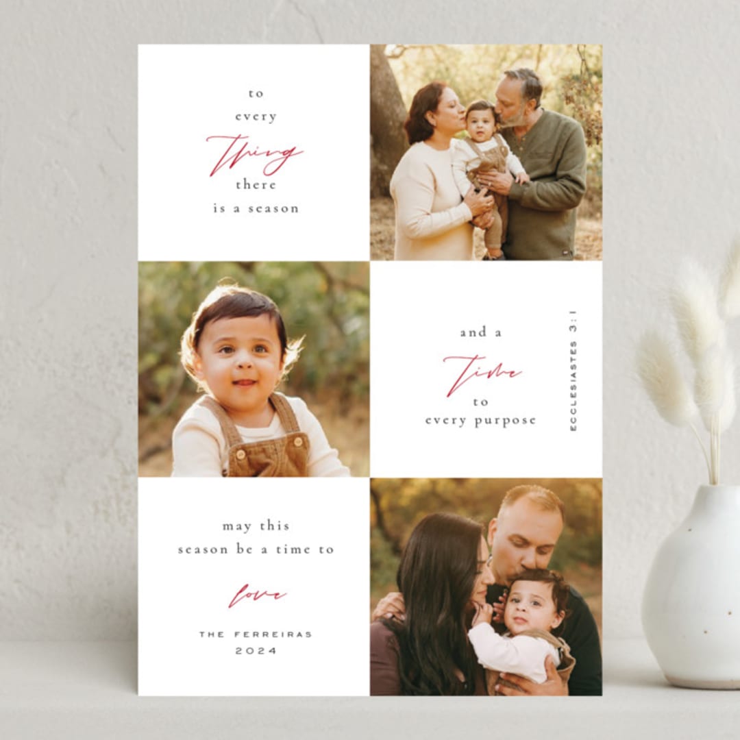 "Season & purpose" - Holiday Cards in Candy Cane by Ana de Sousa - Front