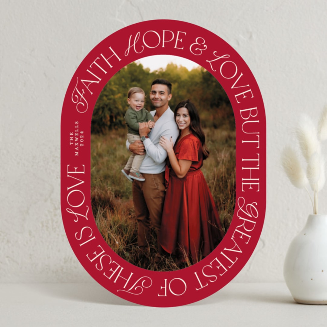 "Greatest Love" - Holiday Cards in Candied Apple by Beth Schneider - Front