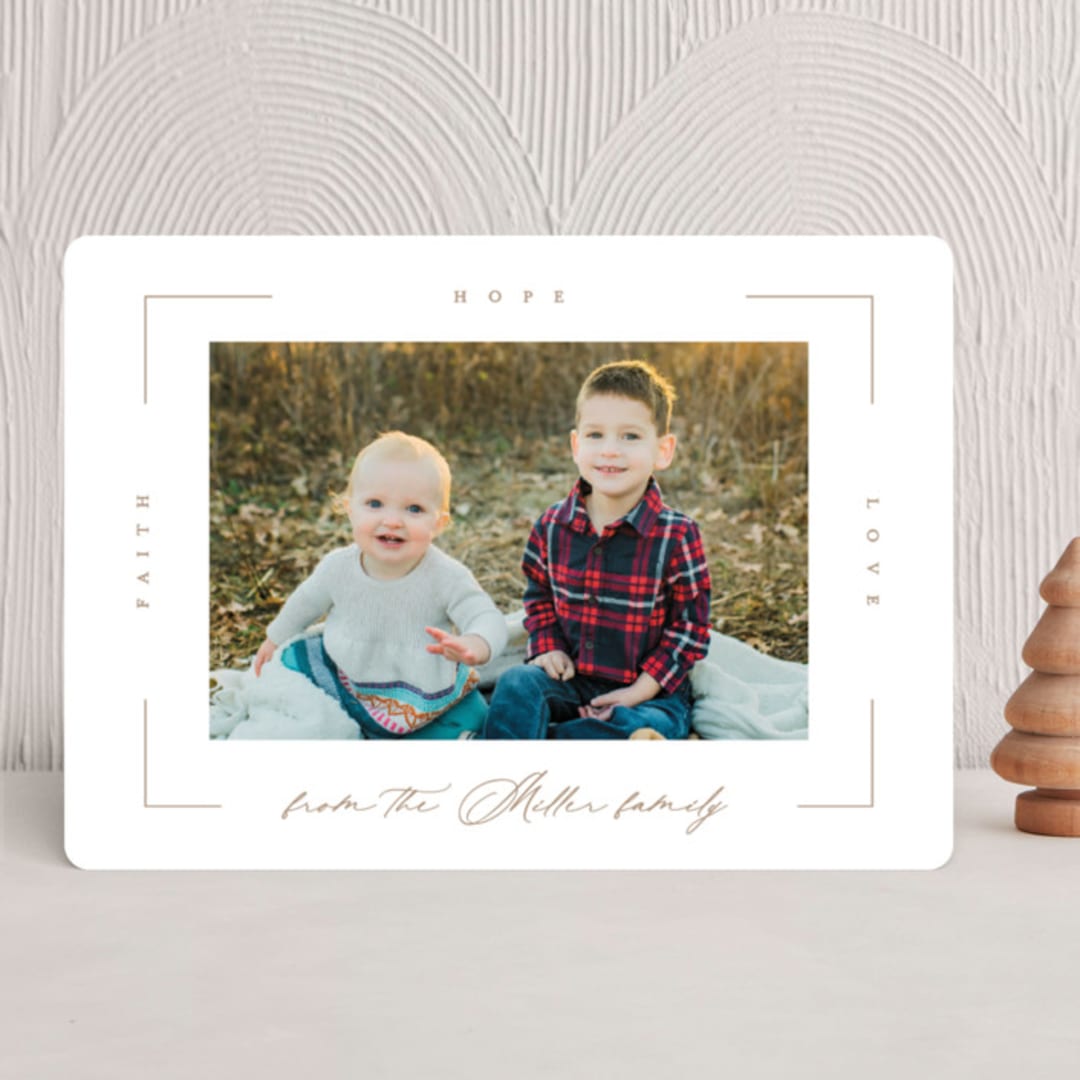 "faith + hope + love" - Holiday Cards in Ecru by AK Graphics - Front