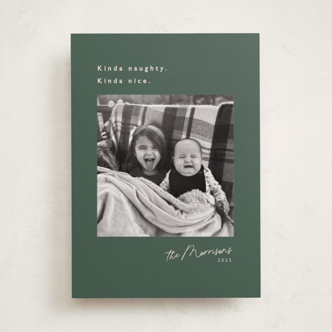 "Kinda" - Holiday Cards in Mistletoe by Hudson meet Rose - Front