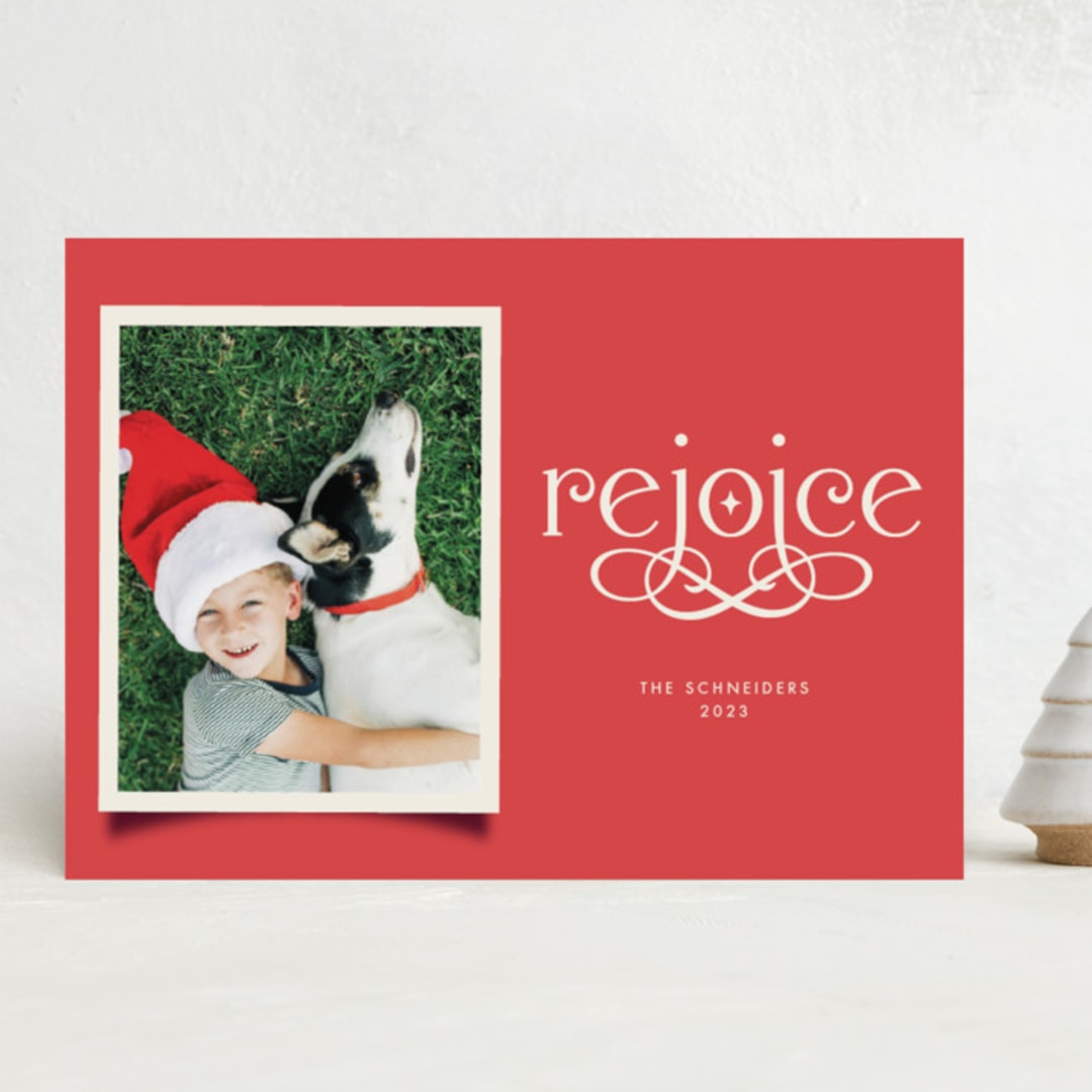 "Lois" - Holiday Cards in Holly Berry by Vivian Yiwing - Front