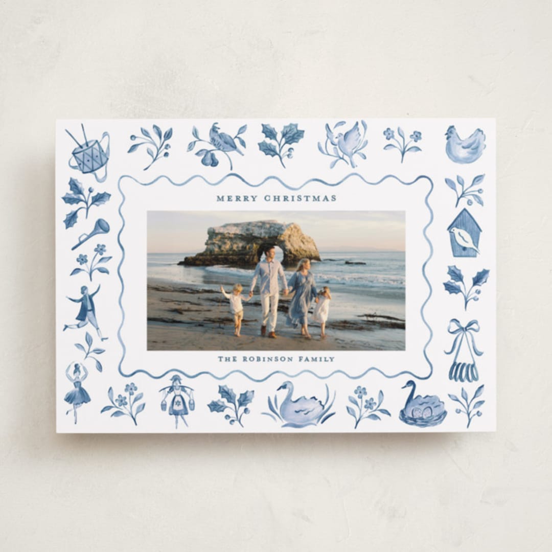 "Days of Christmas" - Holiday Cards in Snowflake by Sarah Knight - Front