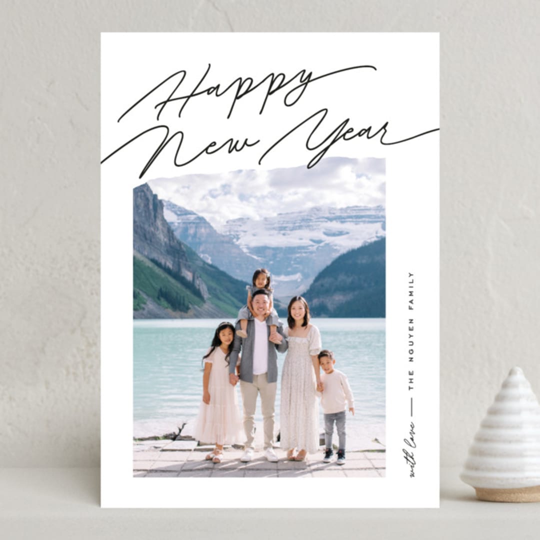 "Elements" - Holiday Cards in Coal by Pixel and Hank - Front