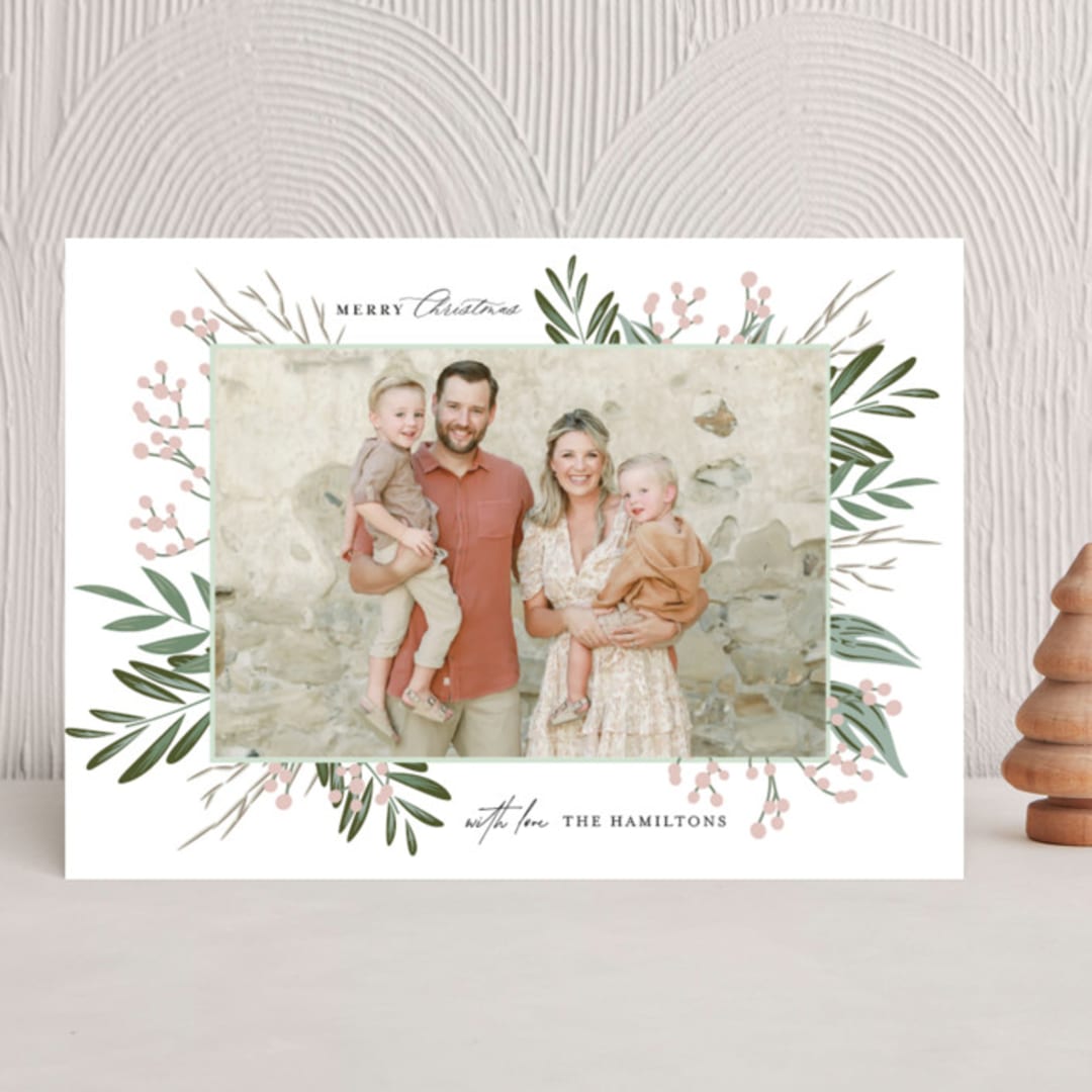 "Best time of the year!" - Holiday Cards in Sage by Benita Crandall - Front
