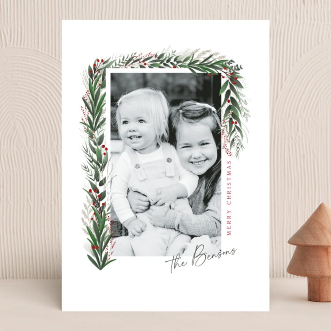 "Draped Garland" - Holiday Cards in Snow by Kaydi Bishop - Front