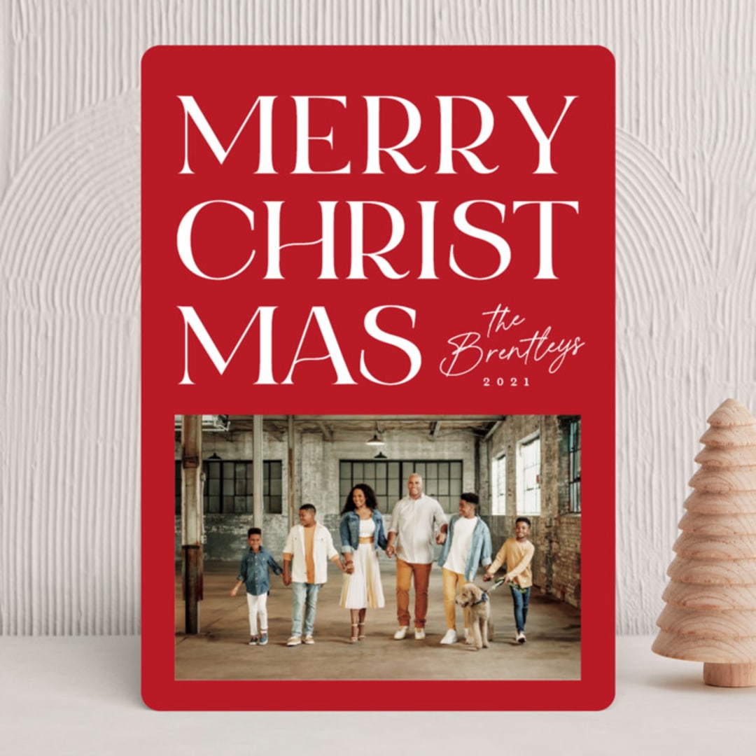 "Brimming" - Holiday Cards in Cherry by Snow and Ivy - Front