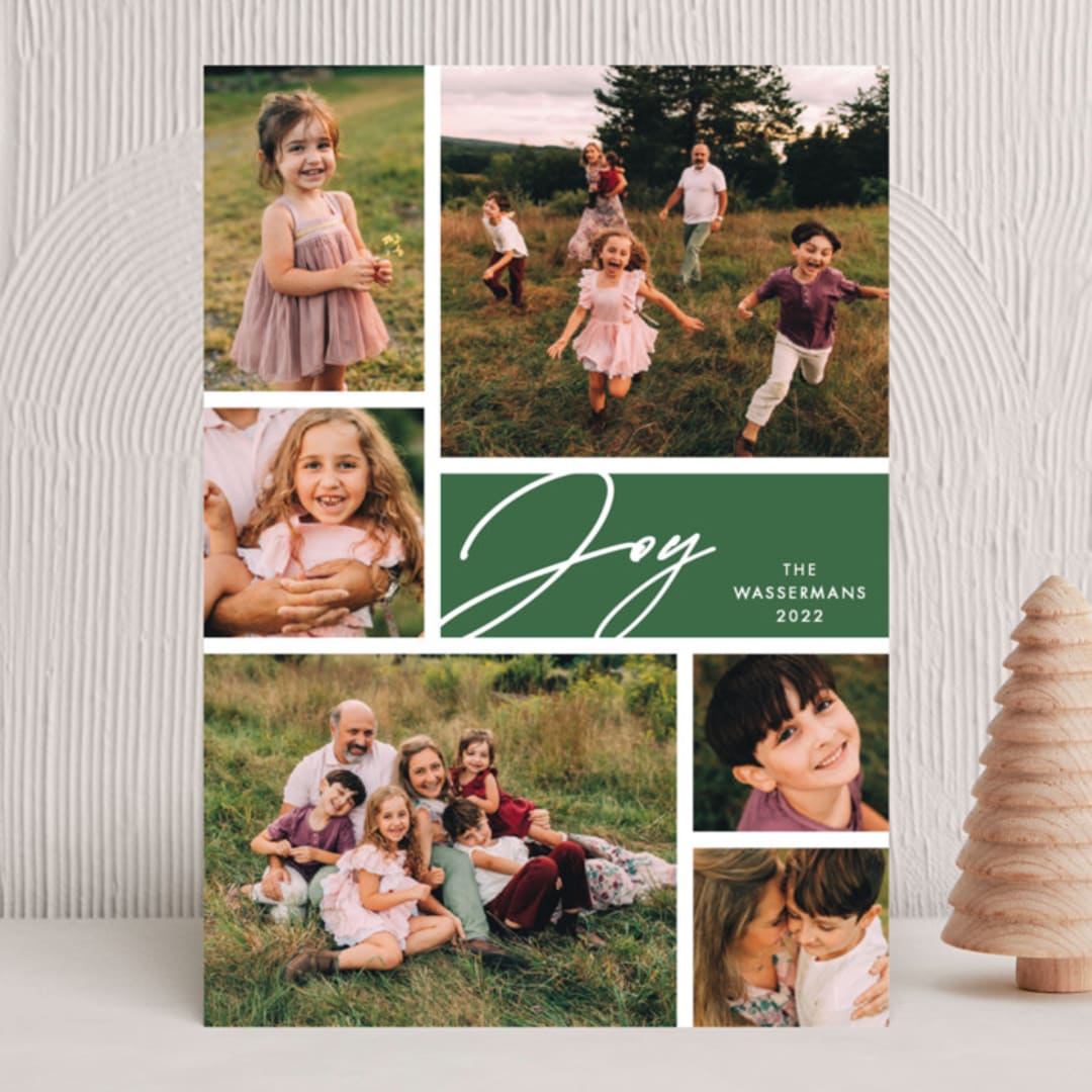 "Joyful Grids" - Holiday Cards in Juniper by Ellis - Front