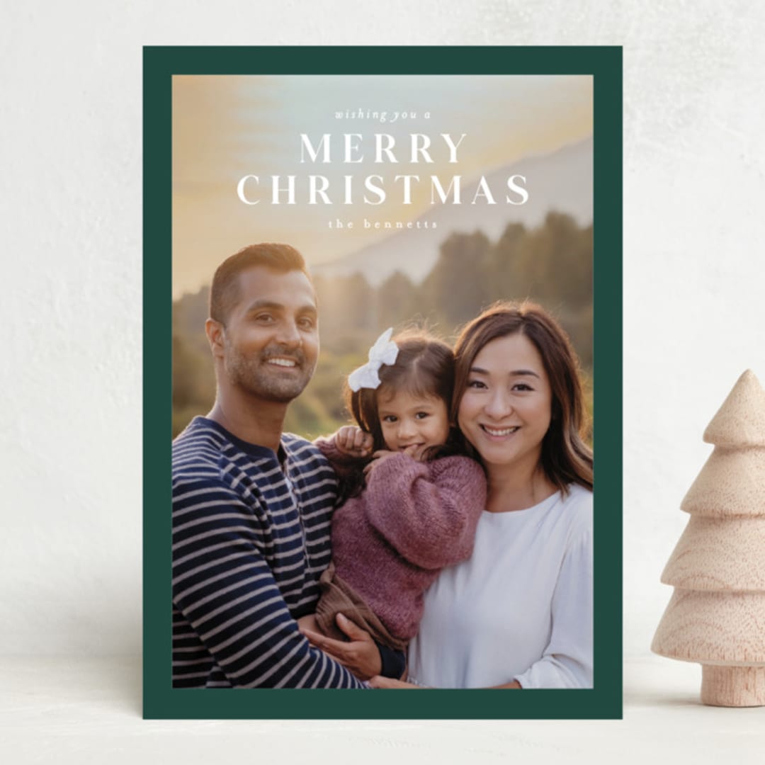 "A Sentimental Holiday" - Holiday Cards in Forest by Chris Griffith - Front