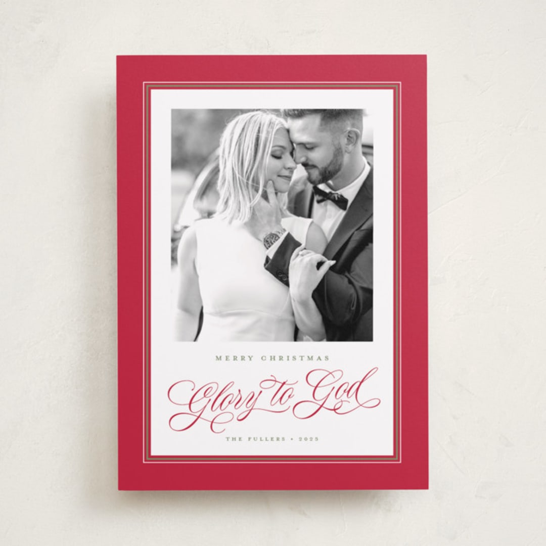 "Christmas Glory" - Holiday Cards in Ruby by Alston Foster - Front