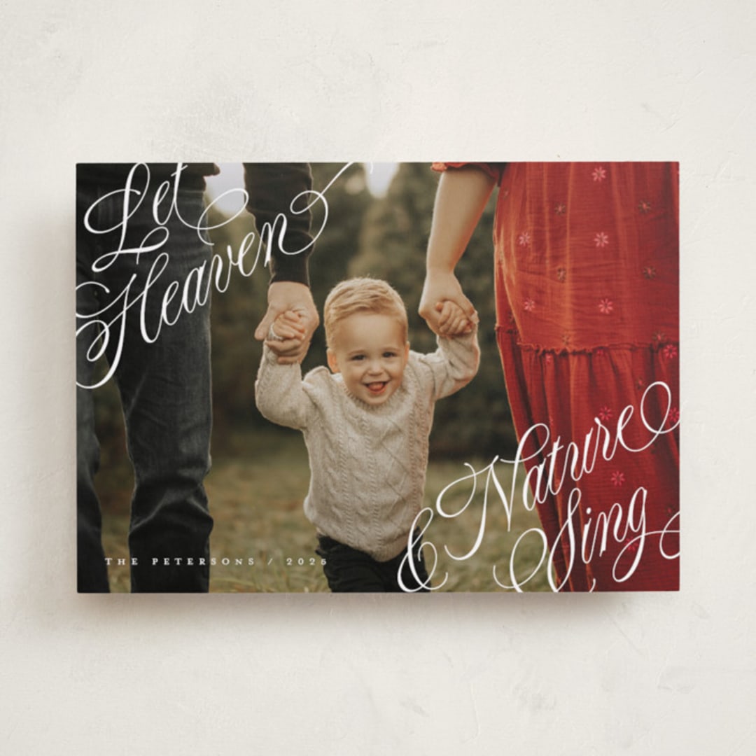 "Let Heaven & Nature Sing" - Holiday Cards in Snow by Stacy Maalouf - Front