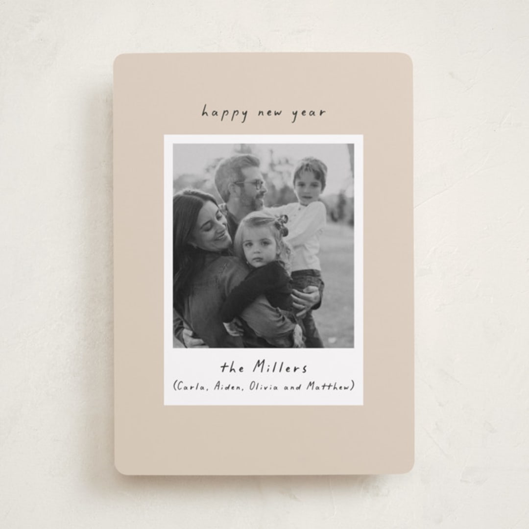 "Blessed Frame" - Holiday Cards in Butter Cream by Mansi Verma - Front