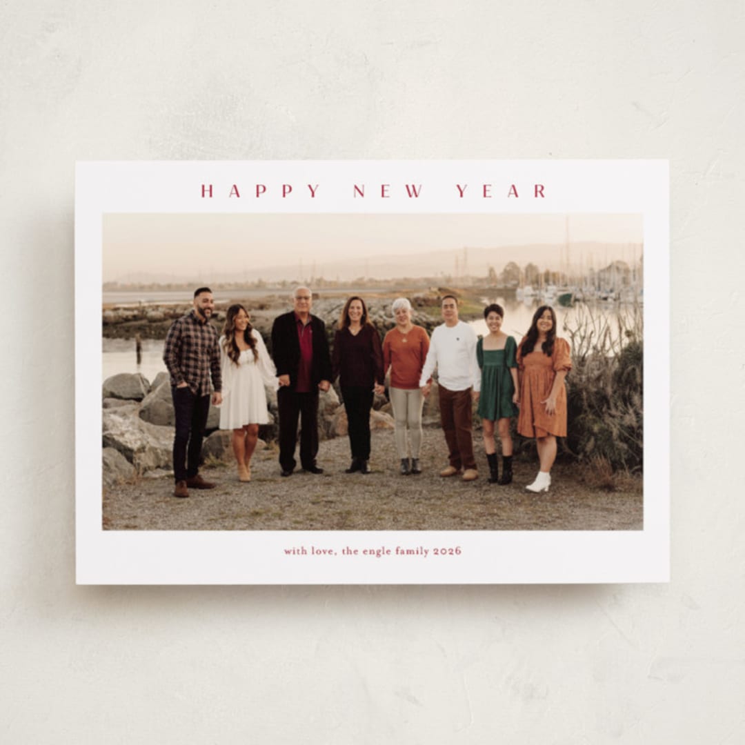 "simple joy" - Holiday Cards in Berry by Stacey Meacham - Front