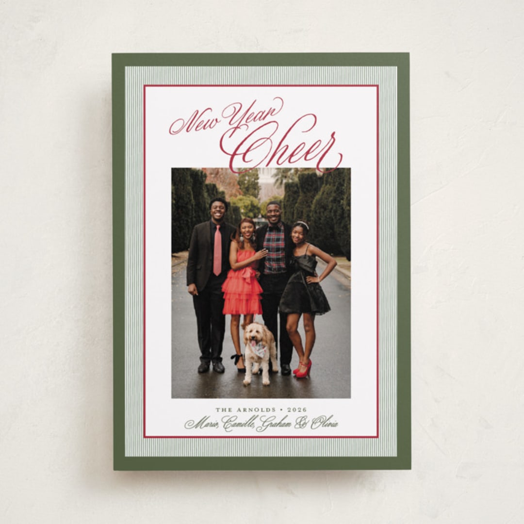 "Merry Striped Frame" - Holiday Cards in Holly Jolly by Alston Foster - Front