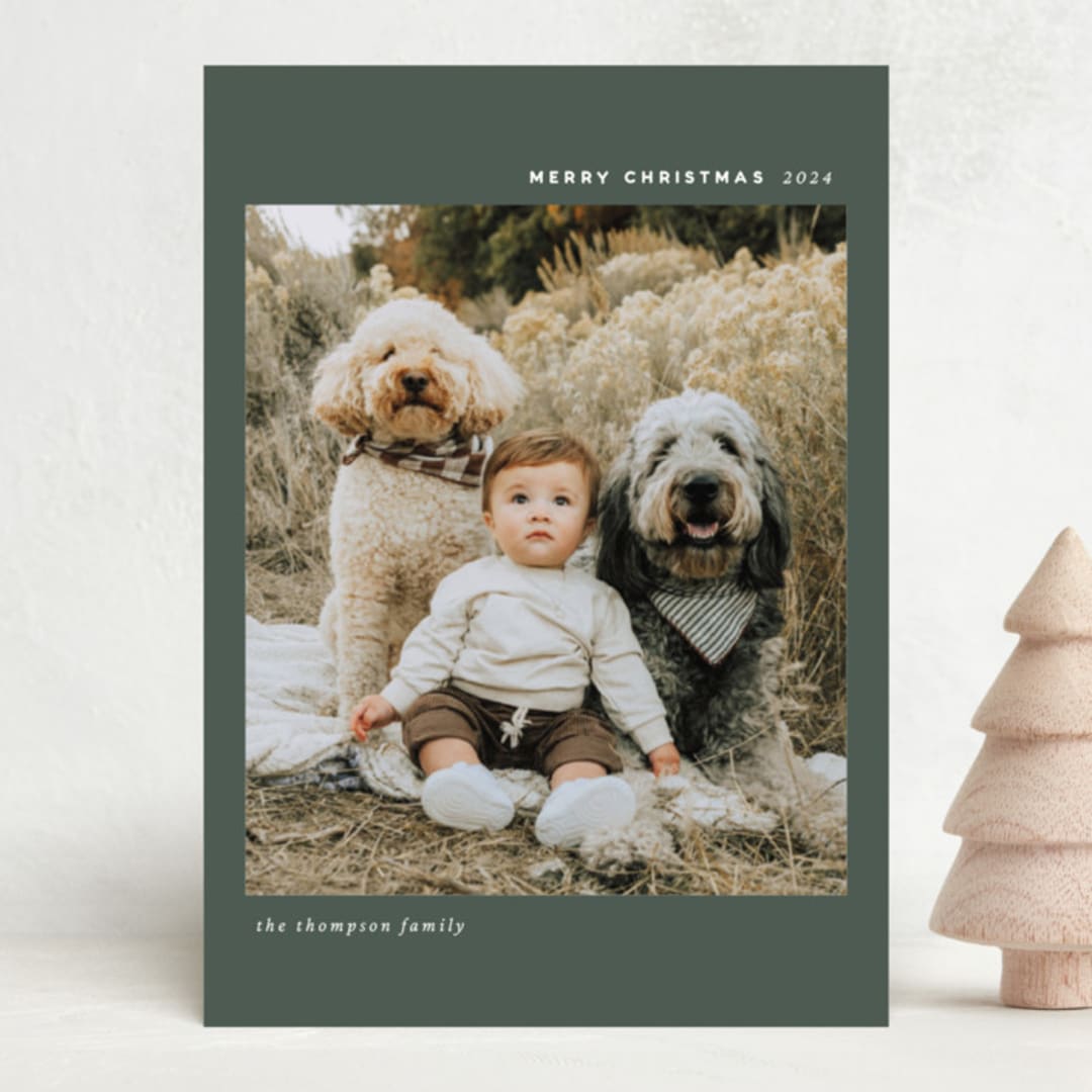 "Simple Greeting" - Holiday Cards in Fir by Ashley Iwafuchi - Front