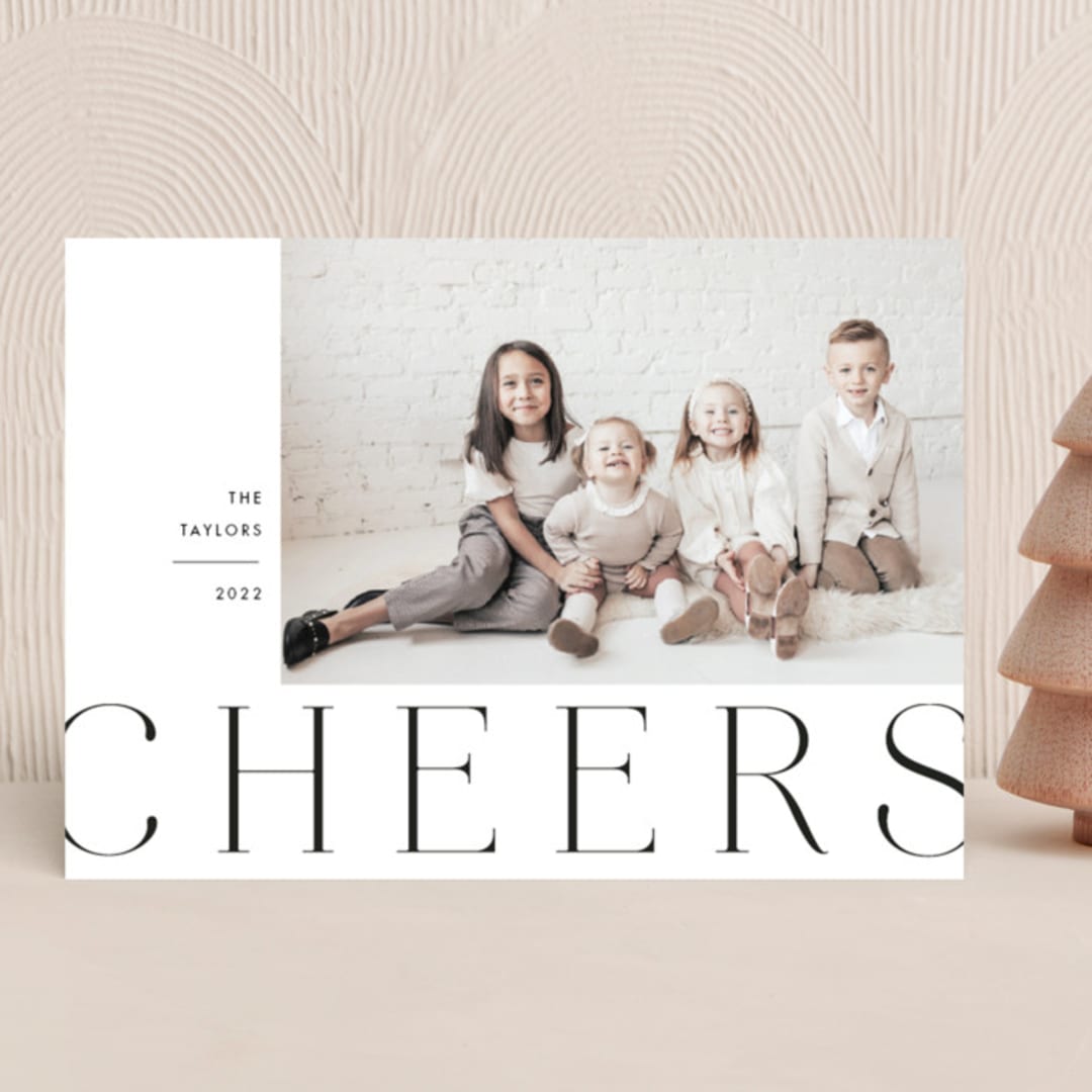 "Bold Blessed" - Holiday Cards in Coal by Paula Pecevich - Front