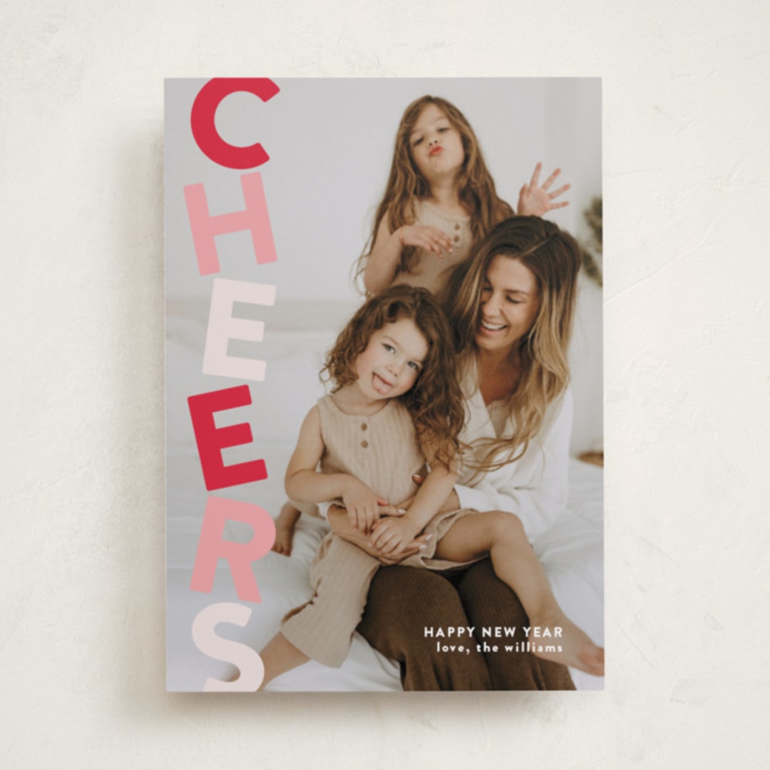 "Stacked" - Holiday Cards in Peppermint by Olivia Williams - Front