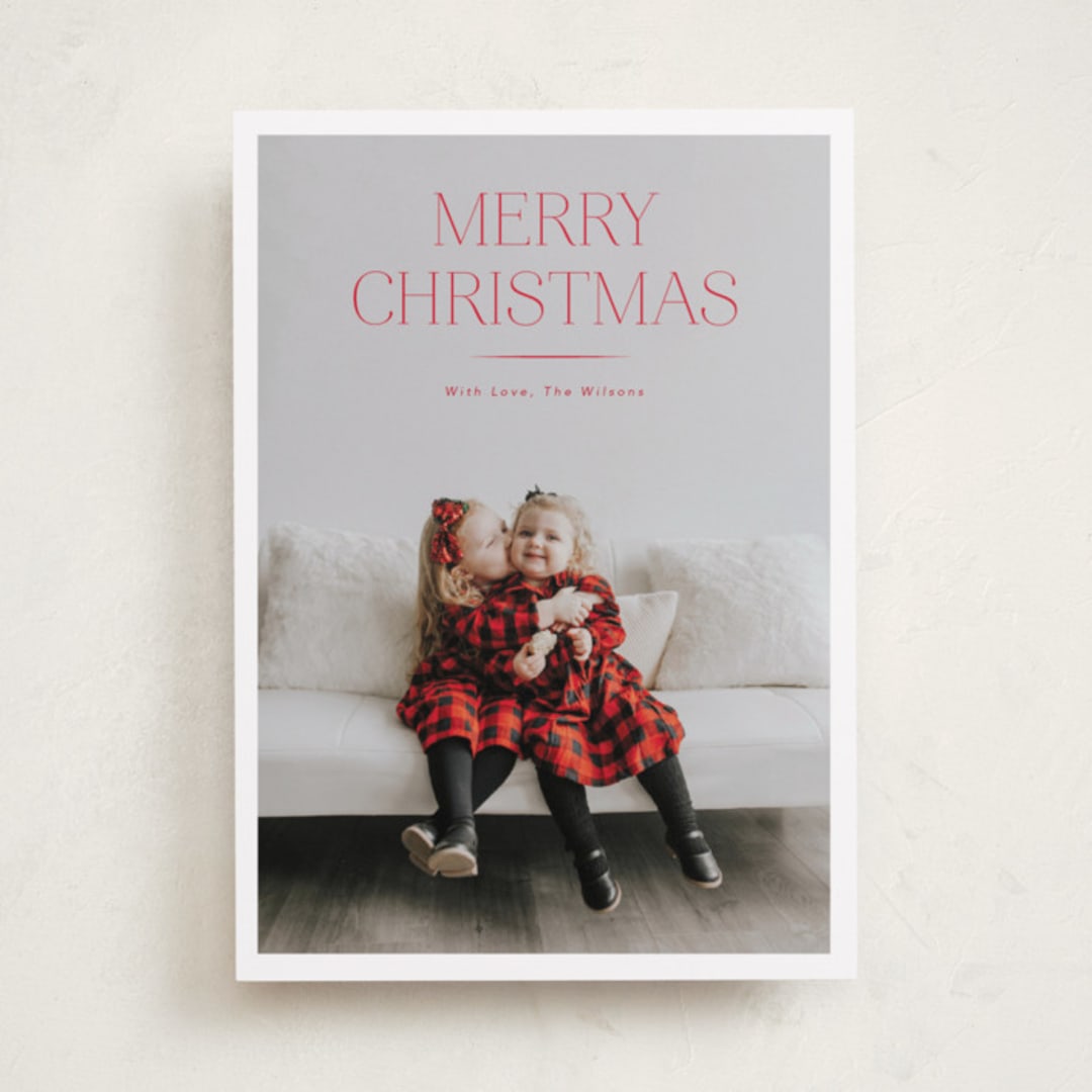 "Red Letter Christmas" - Holiday Cards in Peppermint by Stephanie Hawkes - Front