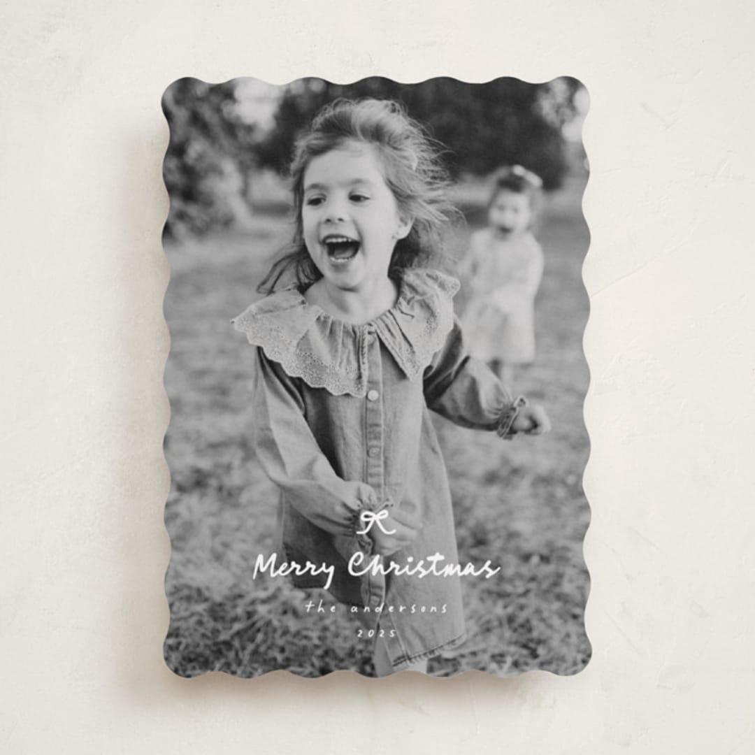 "Written Sentiment" - Holiday Cards in Snow by Ashley Iwafuchi - Front