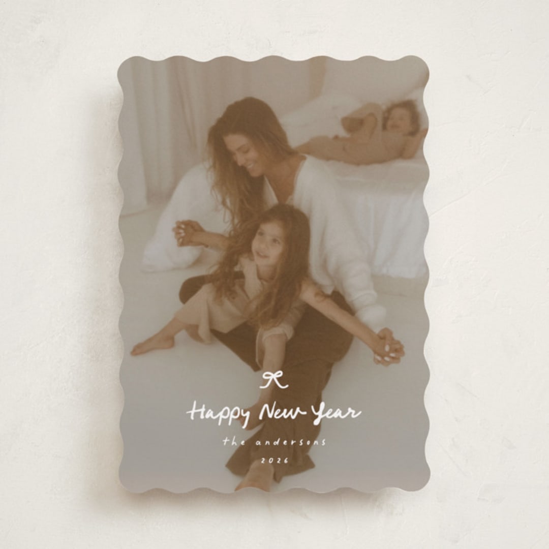 "Written Sentiment" - Holiday Cards in Snow by Ashley Iwafuchi - Front