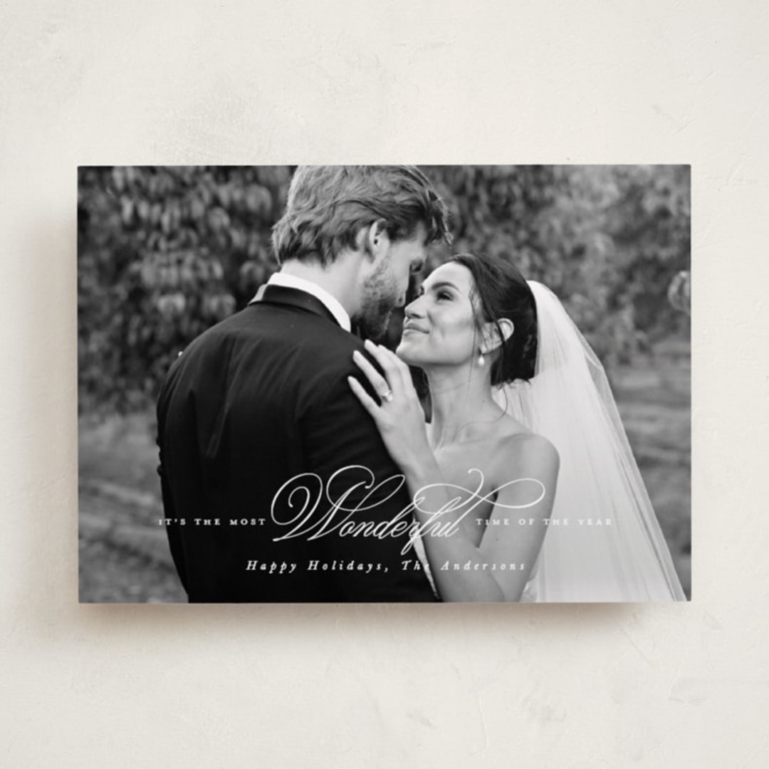 "Most Wonderful Time" - Holiday Cards in Snow by Leah Bisch - Front