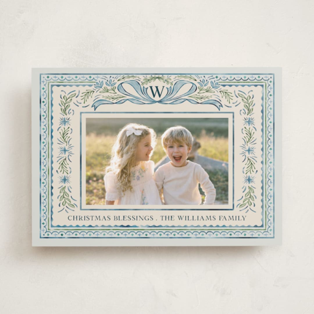 "Christmas Gift" - Holiday Cards in Blue Jay by Paper Sun Studio - Front