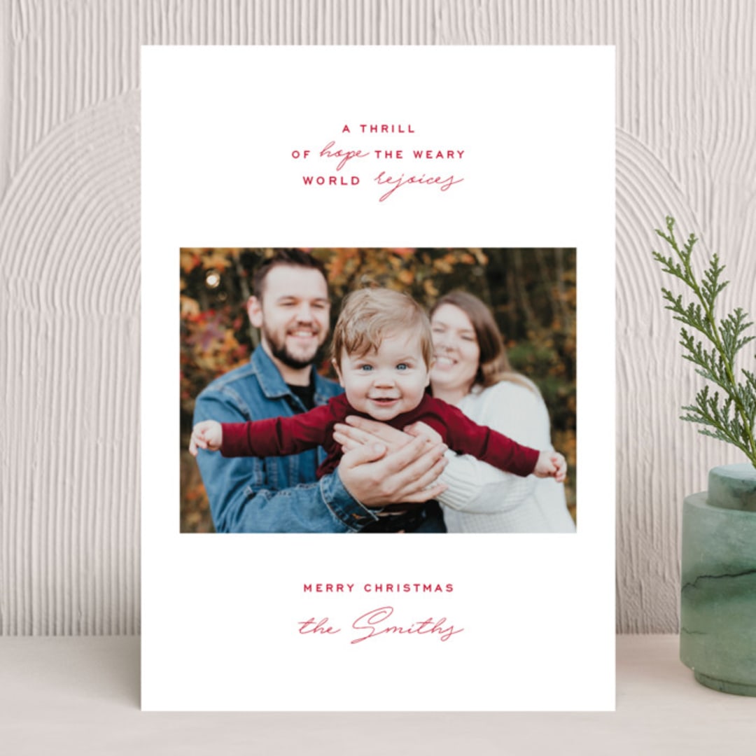 "Rejoice in hope" - Holiday Cards in Ruby by Annie Clark - Front