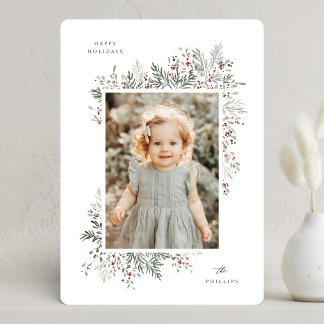 "Pine & Berry" - Holiday Cards in Winter Bough by Itsy Belle Studio - Front