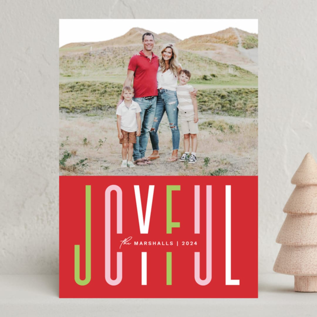 "Festive Type" - Holiday Cards in Candied Apple by Olivia Raufman - Front