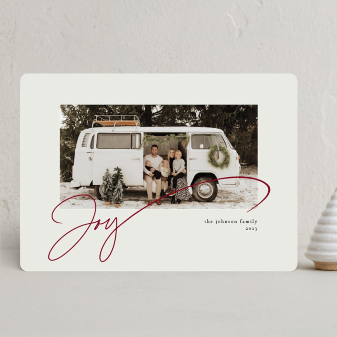 "Wishing You Joy" - Holiday Cards in Cream by Anne Ciotola - Front
