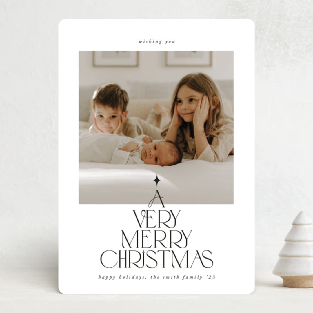 "Very merry xmas" - Holiday Cards in Ink by Ana de Sousa - Front
