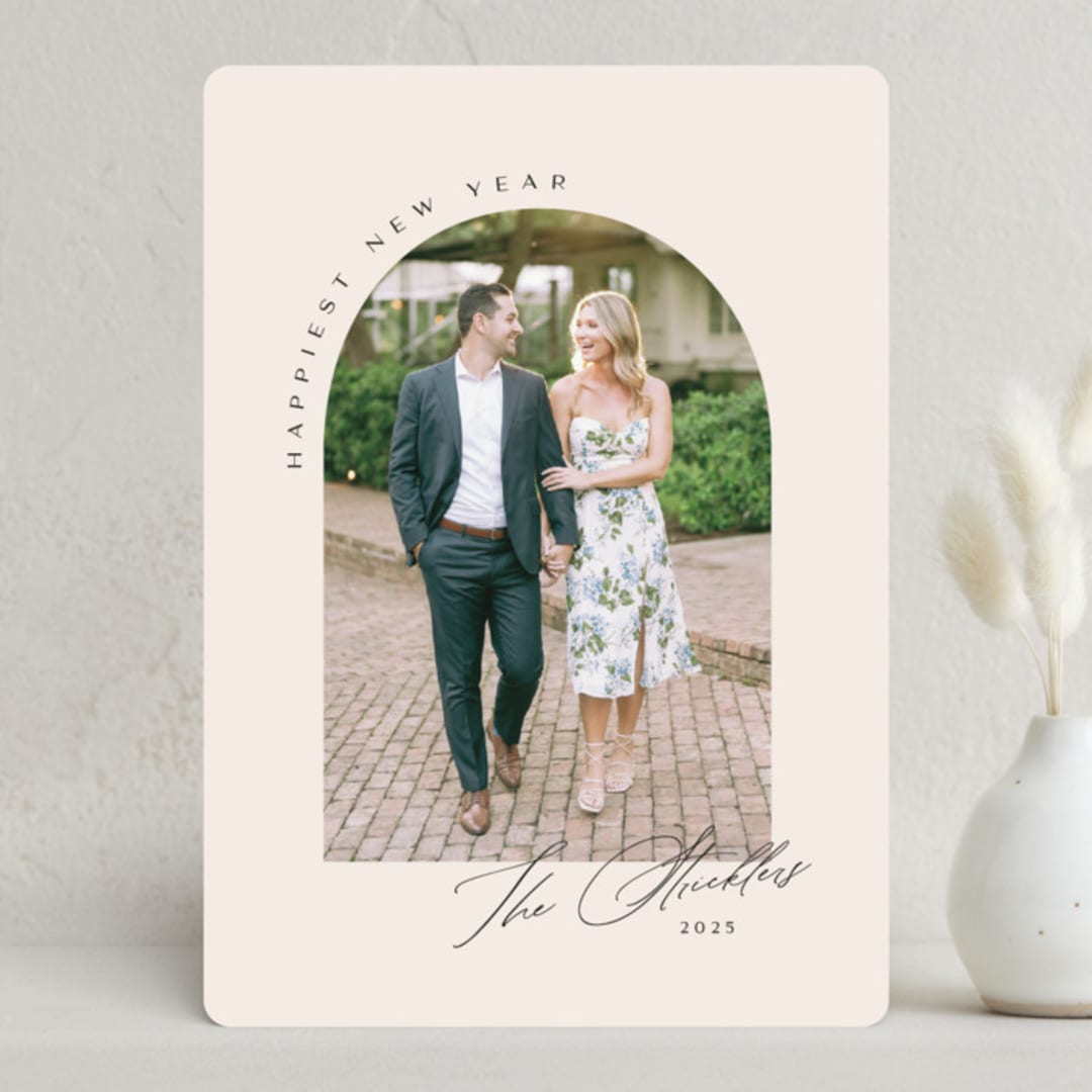 "Simplest Arch" - Holiday Cards in Ecru by Erica Krystek - Front