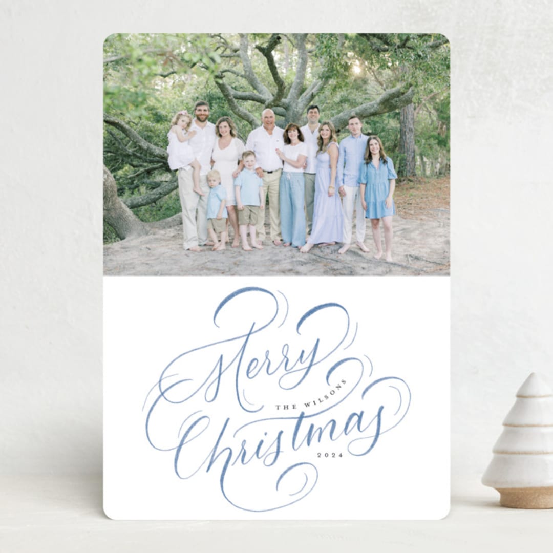 "Wonder Winterland" - Holiday Cards in Twilight by Up Up Creative - Front