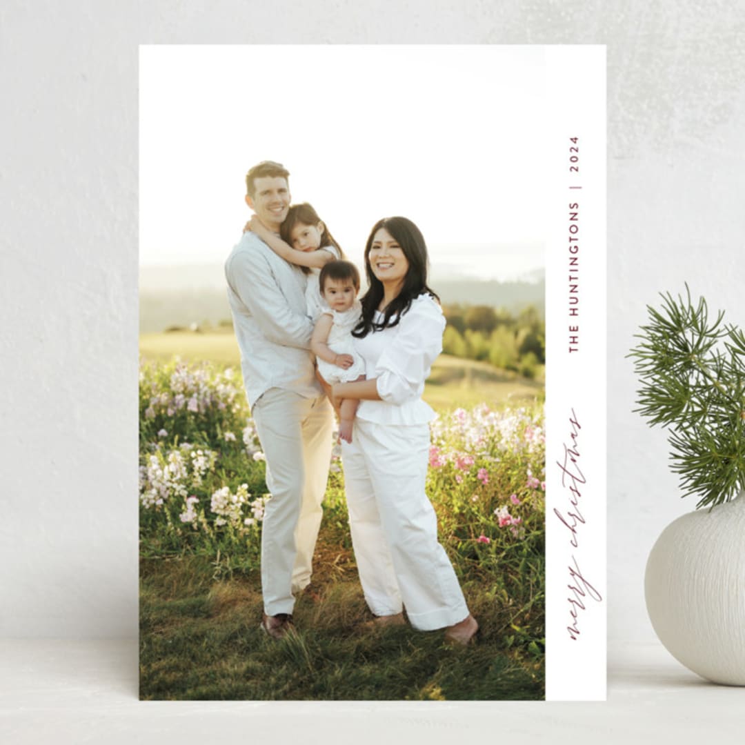 "Elegant Edge" - Holiday Cards in Berry by Nicoletta Savod - Front