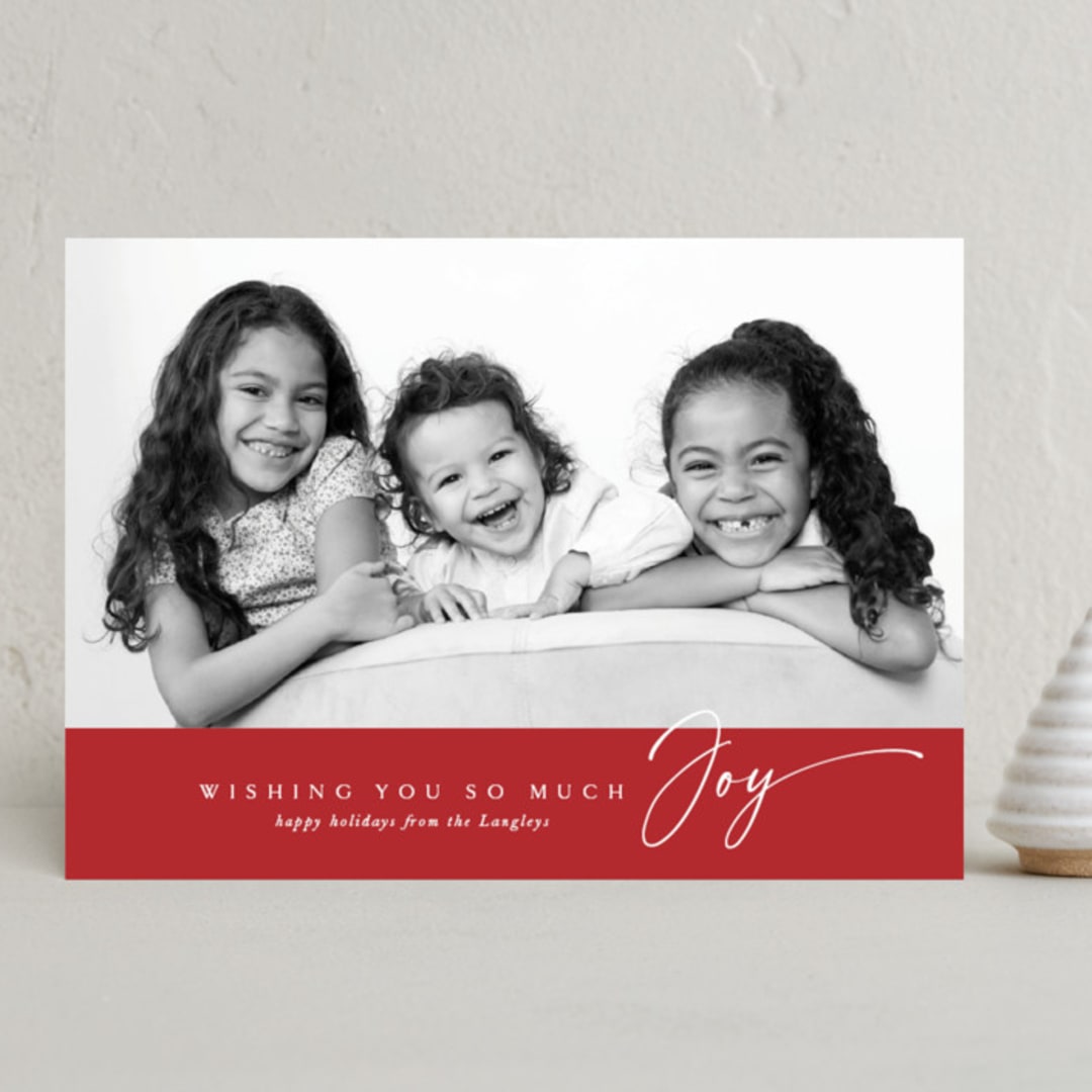 "abounding joy" - Holiday Cards in Candied Apple by Melanie Kosuge - Front