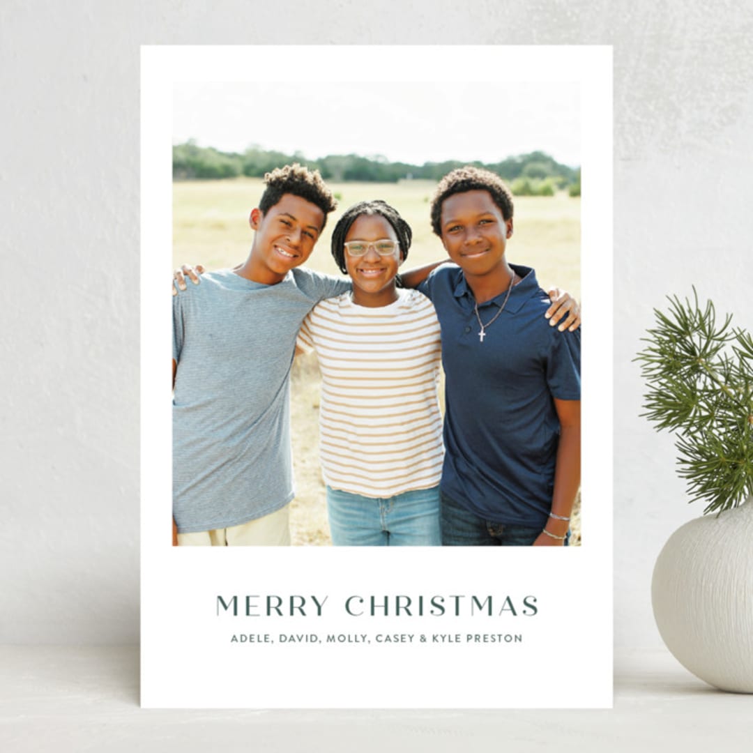 "Tailored" - Holiday Cards in Wreath by Megan Davis - Front